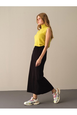 Siyah Regular Fit Triko Uzun Etek 850893 Siyah