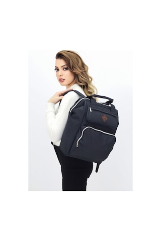 Termal Bölmeli Siyah Anne Bebek Sırt Çantası Geniş Hacimli Bebek Bakım Çantası Bebek Arabası Uyumlu Siyah