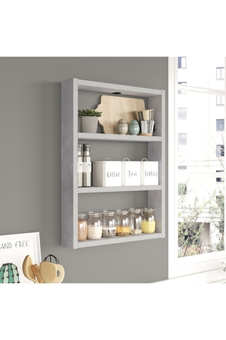 Robinhome Robin Home Marla 3'Lü Duvar Rafı Mutfak Banyo Rafı Taş Ma1-Rt