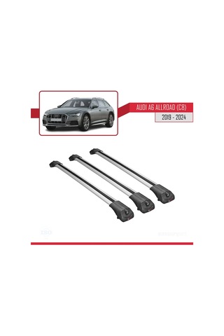 Audi A6 C8 Allroad 2019 Ve Sonrası İle Uyumlu Ace-1 Ara Atkı Tavan Barı Gri 3 Adet Bar