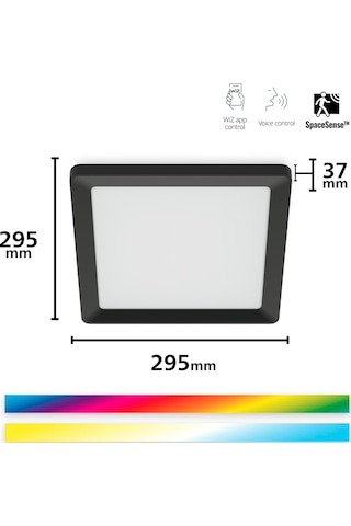 Wiz Siyah Akıllı Sıva Üstü Rgb Kare Panel Tavan Armatürü 12w Renkli