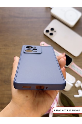 Redmi Note 12 Pro 5g Uyumlu Kamera Korumalı Darbeye Dayanıklı Renk Atmayan Keep Silikon Kılıf Lacivert