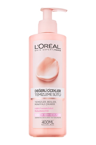 L'Oreal Paris Değerli Çiçekler Kuru ve Hassas Ciltler için Temizleme Sütü 400 ML