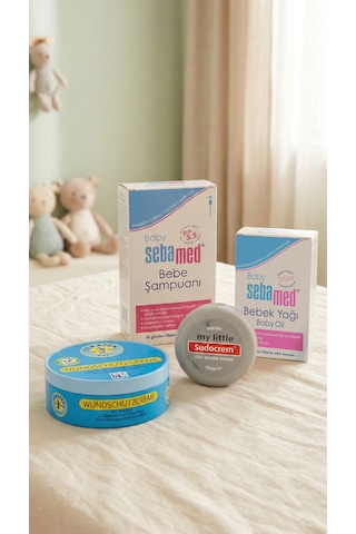 Sebamed & Penaten & Sudocrem Bebek Bakım Seti 4'lü - Şampuan 500ml + Bebek Yağı + Pişik Kremi 200ml + Krem 22g