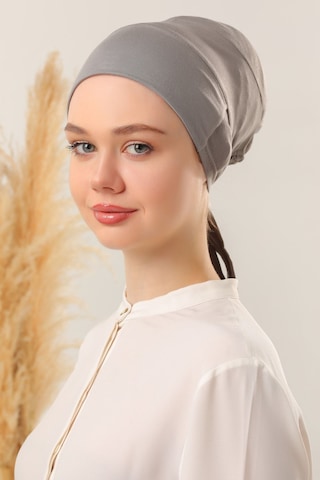 Melodi Scarf Sihirli Yapışkanlı Kaymayan Bone Koyu Gri Antrasit Koyu Gri