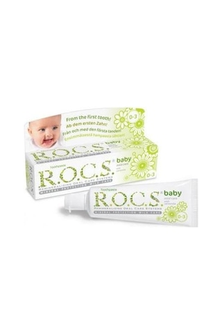 Rocs Baby 0-3 Yaş Papatya Özlü Florürsüz Bebek Diş Macunu - 45 G