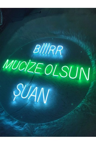 Bir Mucize Olsun Neon Led Yzı Tabela 50x50cm