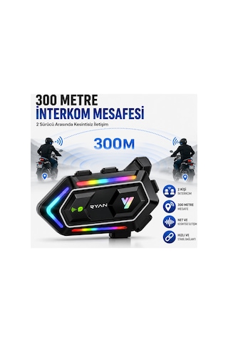 Motosiklet Kask Bluetooth İntercom Kask İnterkom Çift Mikrofonlu 300m Hd Ses