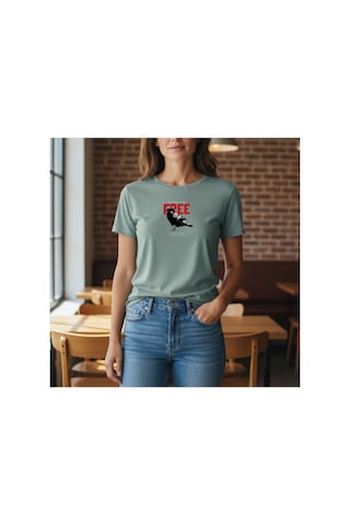 Urbantrendstore Unisex Özgür Kuş Free Birds Yazlık Tshirt Oversize Fit Rahat Geniş Salaş T-shirt Günlük Tişört Mint
