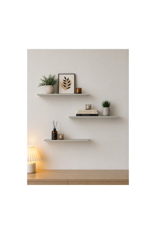 Harmony 3 Raflı Gizli Monte Uçan Raf 50 15 Cm Gri