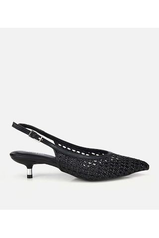 Hotiç Kadın Siyah Örgü Detaylı Mini Topuklu Stiletto 01ayh320790a100 01ayh320790a100