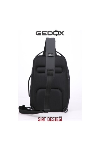 Gedox Siyah Su Geçirmez 3 Bölmeli Erkek Çapraz Göğüs Ve Tek Omuz Çantası Bodybag Günlük El Ve Sırt Çantası Gdx2103