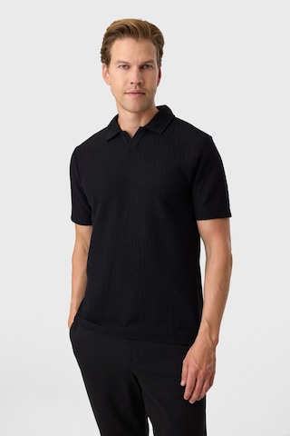 Back And Bond Regular Fit Düğmesiz Siyah Polo Yaka Tişört