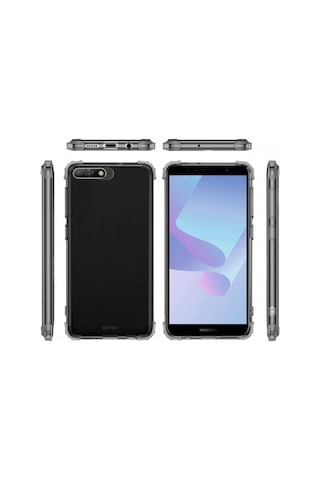 Blogy Y6 2018 İle Uyumlu Crystal Fit Kılıf Smoke Black