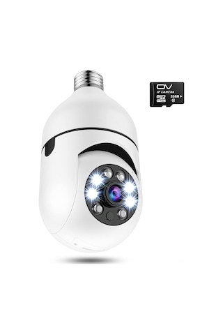 Neevoyu E27 Wifi Ip Kamera 1080p - 355 Pan/90 Tilt, İki Yönlü Ses, İnsan Algılama, Gece Görüşü, 128gb Tf Kart Desteği Çok Renkli