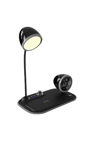 S-link Sl-cw21 Siyah Telefon Uyumlu Fast Şarj 15w Ayarlanabilir Led Işıklı Masa Lambası