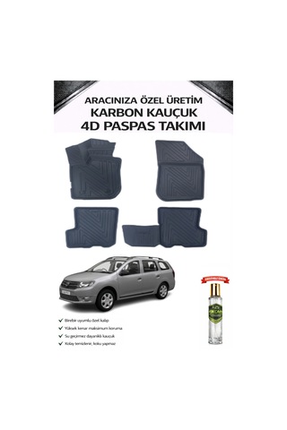 Dacia Logan Mcv 2014 Model Aracınıza Özel Karbon Kauçuk Paspas Takımı