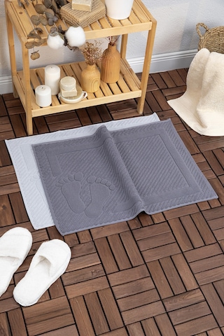 Leoline %100 Pamuk Premium 2'li Ayak Havlusu - Gri - Antrasit Gri - Antrasit