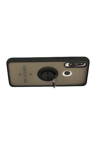 Newface Huawei Y6p Kılıf Montreal Yüzüklü Silikon Kapak Semeglbl - 69 - Siyah Sıyah