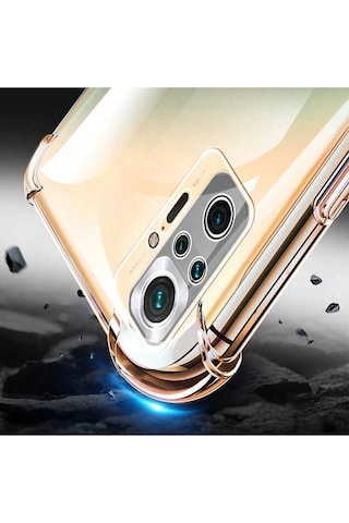 Xiaomi Redmi Note 10s Kılıf Zore Kamera Korumalı Nitro Anti Shock Silikon Renksiz