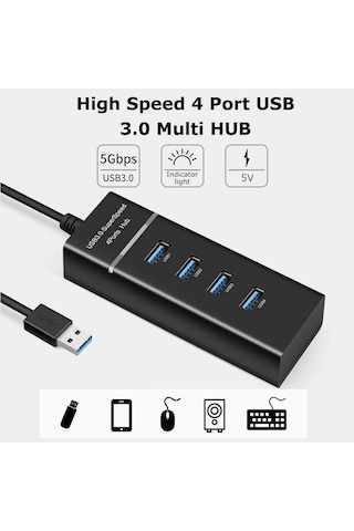 Yüksek Hızlı Usb Hub - Çoklayıcı 4 Adet Usb3.0 Giriş Port