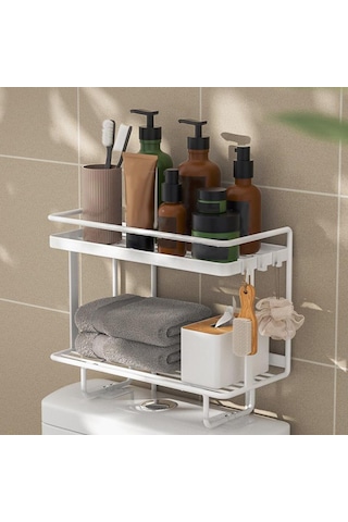 Suntek Magideal Tuvalet Rafı Üzerinde Raf Banyo Alanı 2-katlı-beyaz Beyaz
