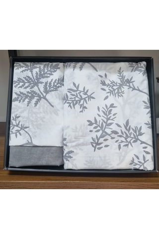 Livoras Home Tek Kişilik Nevresim Takımı Nevresim 160 X 220 Cm Çarşaf 160 X 240 Yastık 50 X 70 Cm Beyaz - Gri