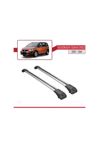 Volkswagen Touran Cross 2007-2010 Arası İle Uyumlu Ace-1 Ara Atkı Tavan Barı Gri