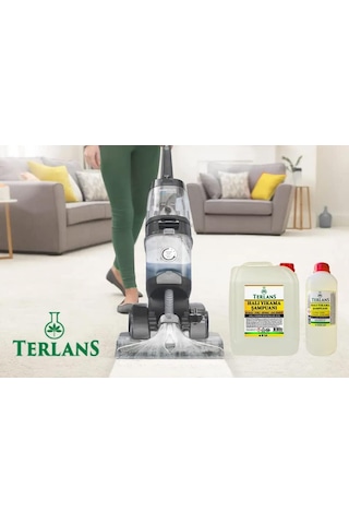 Terlans Parfümlü Halı Yıkama Şampuanı, 5 Lt Makine İçin Köpük Ve Ph Ayarlı Konsantre Şampuan