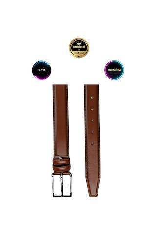 Hakiki Deri Taba Premium 3 Cm Erkek Kemer Kumaş Taba
