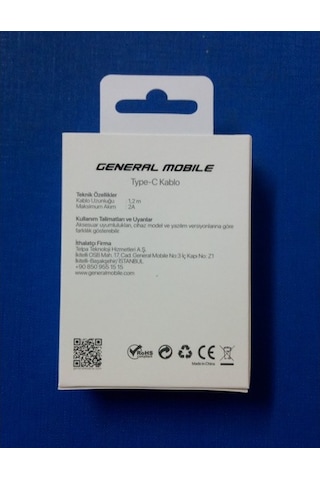 General Mobile Type-C Kablo Beyaz M100692