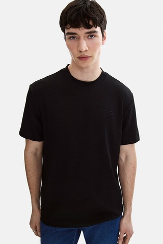 Backandbond Siyah Regular Fit Basic Bisiklet Yaka Tişört