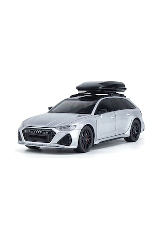 Audi Rs6 Avant 1:24 Diecast Metal Araba Koleksiyon Sesli Işıklı 21 Cm Gri