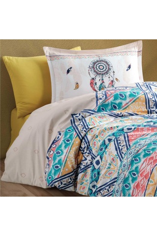 Clasy Ranforce Nevresim Takımı Tek Kişilik Boho V1 Bej