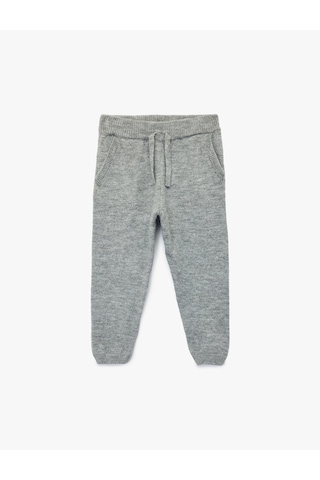 Koton Beli Bağcıklı Basic Triko Pantolon Gri 6wmb90006tt Gri