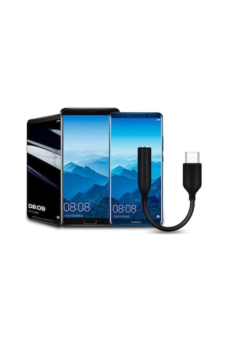 Type-c İçin 3.5mm Aux, Kulaklık Ve Mikrofon Adaptörü Siyah, Telefonlar İle Uyumlu