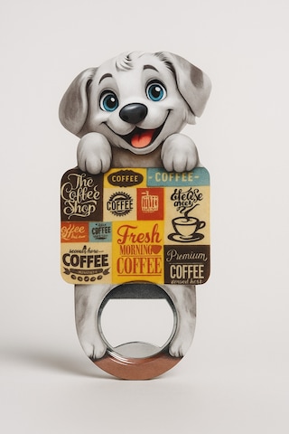 Mıknatıslı Köpek Figürlü Şişe Açacağı Retro Metal Dekoratif Açacak 11 Cm Çok Renkli