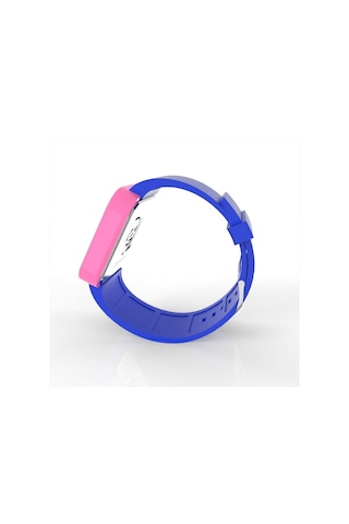 Cool Watch Saat - Pembe Led Kasa - Mavi Kayış Unisex