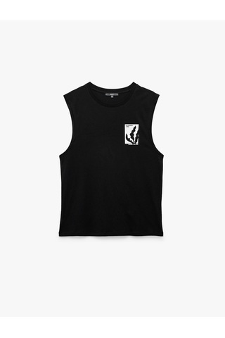 Koton Bisiklet Yaka Pamuklu Yaz Baskılı Kolsuz Atlet Siyah 5sam30022mk Siyah