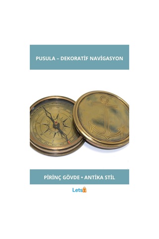 Antika Tarzı Üzeri Çapa İşlemeli Pirinç Kullanışlı Pusula 1 Adet