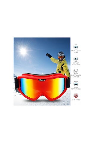 Geeksen Xh121 Patenti Eu Sprey Gözlüğü: İki Katmanlı Buhar Engeli, 100% Uv Koruma, Sürtünme Dayanıklı, Kar Sporları İçin Siyah-pembe Lens Siyah & Pembe