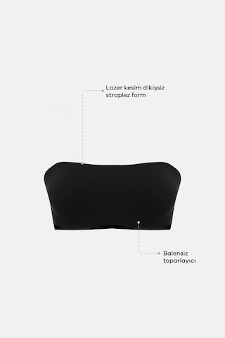 Suwen Invisible Hold Up Lazer Kesim İz Bırakmayan Toparlayıcı Straplez Sütyen Sw5979012 Siyah