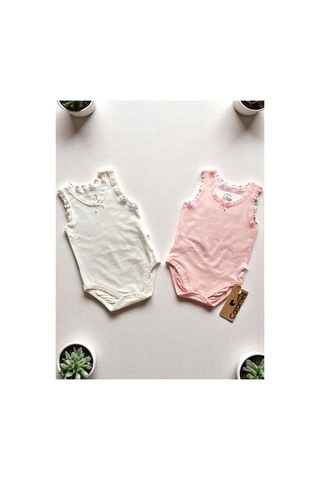 Altıntaş Baby Caramell Dantel Detaylı %100 Pamuk 2'li Body Set Kız Bebek Pembe Pembe
