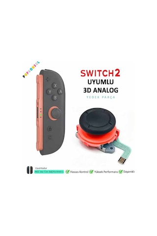 Ns2 Sağ Analog 3d Joystick Joy-con Tamir Switch 2 Yedek Parça Turuncu