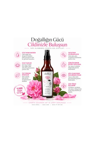 Akita Doğal Yağı Alınmamış Gül ve Lavanta Suyu 2 x 250 ML