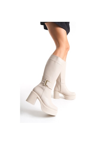 Ventes Kadın Aksesuarlı Kalın Taban & Topuklu Çizme 914311-z TEN CİLT