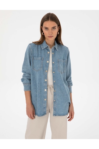 Pierre Cardin Kadın Açık Mavi Gömlek Jean 50314086-vr003 Açık Mavi