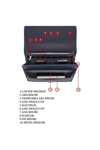 Los Angeles Polo Club Erkek Evrak Çantası 15,6 Laptop Bölmeli Lacivert