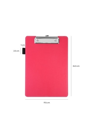 Sekreterlik,a5 Küçük Boy,kapaksız,a5 Clipboard Vegan Suni Deri,17,5x24,5 Cm.,fuşya/pembe