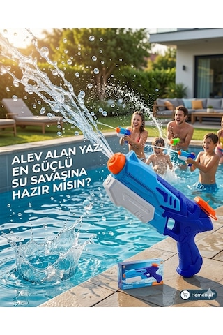 Pompalı Su Tabancası Mavili Renkli